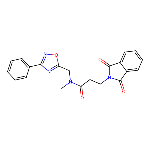 3-(1,3-dioxoisoindol-2-yl)-N-methyl-N-[(3-phenyl-1,2,4-oxadiazol-5-yl)methyl]propanamide structure