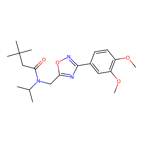 N-((3-(3,4-dimethoxyphenyl)-1,2,4-oxadiazol-5-yl)methyl)-N-isopropyl-3,3-dimethylbutanamide structure