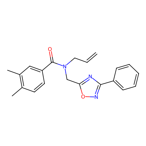 3,4-dimethyl-N-[(3-phenyl-1,2,4-oxadiazol-5-yl)methyl]-N-prop-2-enylbenzamide structure