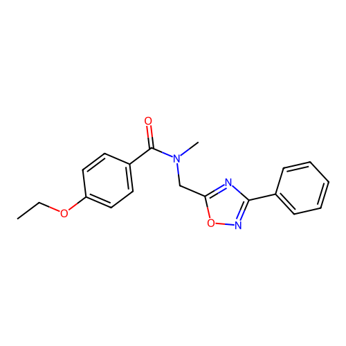 4-ethoxy-N-methyl-N-[(3-phenyl-1,2,4-oxadiazol-5-yl)methyl]benzamide structure