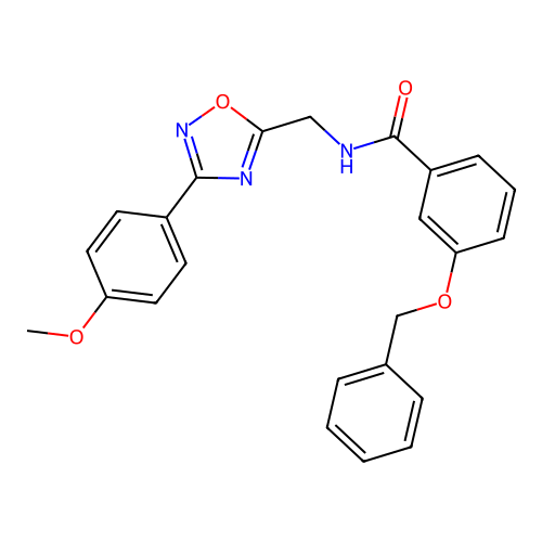 3-(benzyloxy)-N-((3-(4-methoxyphenyl)-1,2,4-oxadiazol-5-yl)methyl)benzamide structure