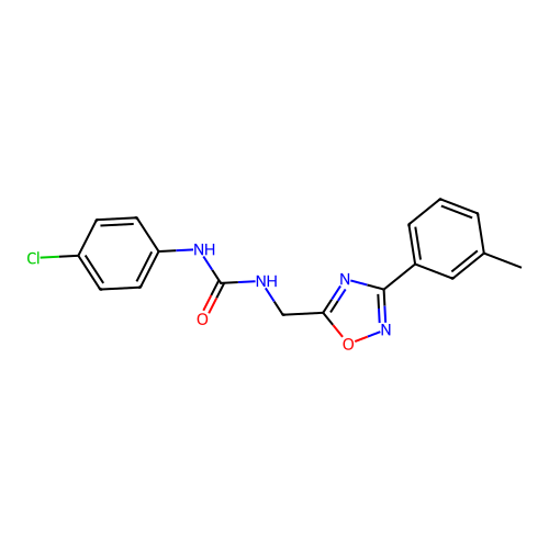 1-(4-Chlorophenyl)-3-[[3-(3-methylphenyl)-1,2,4-oxadiazol-5-yl]methyl]urea structure
