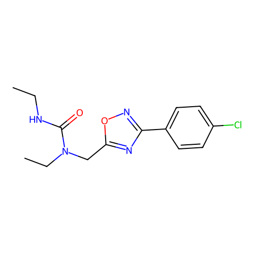 1-[[3-(4-Chlorophenyl)-1,2,4-oxadiazol-5-yl]methyl]-1,3-diethylurea structure