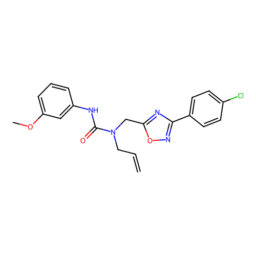 1-allyl-1-((3-(4-chlorophenyl)-1,2,4-oxadiazol-5-yl)methyl)-3-(3-methoxyphenyl)urea structure