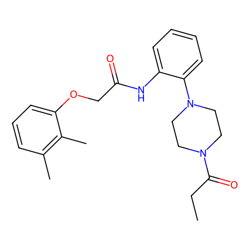 2-(2,3-dimethylphenoxy)-N-[2-(4-propanoylpiperazin-1-yl)phenyl]acetamide structure