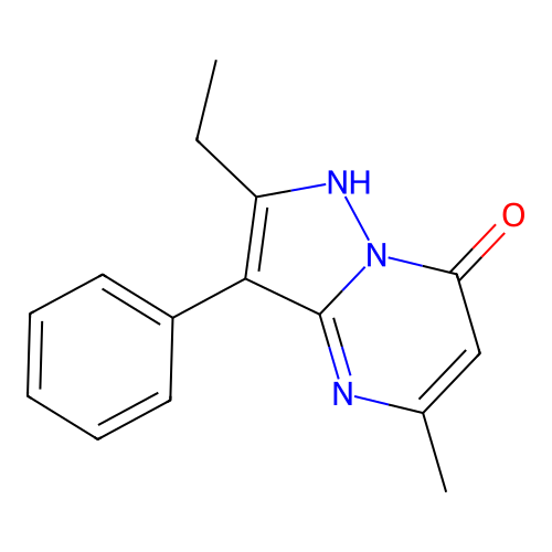 2-Ethyl-5-methyl-3-phenylpyrazolo[1,5-a]pyrimidin-7-ol structure