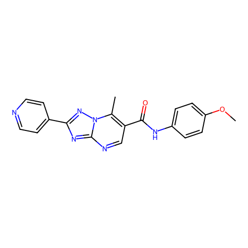 N-(4-methoxyphenyl)-7-methyl-2-(pyridin-4-yl)[1,2,4]triazolo[1,5-a]pyrimidine-6-carboxamide structure