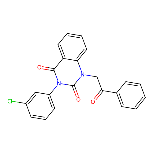 3-(3-chlorophenyl)-1-(2-oxo-2-phenylethyl)quinazoline-2,4(1H,3H)-dione structure