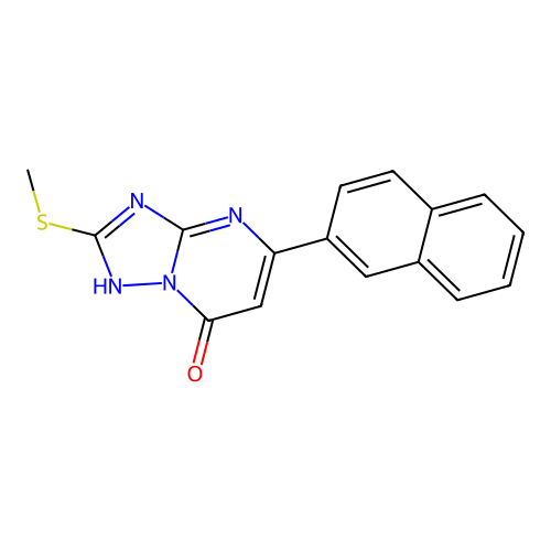 2-(methylthio)-5-(2-naphthyl)[1,2,4]triazolo[1,5-a]pyrimidin-7(4H)-one structure