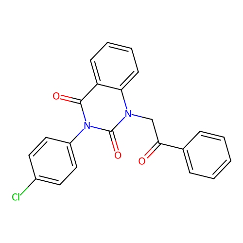 3-(4-chlorophenyl)-1-(2-oxo-2-phenylethyl)quinazoline-2,4(1H,3H)-dione structure