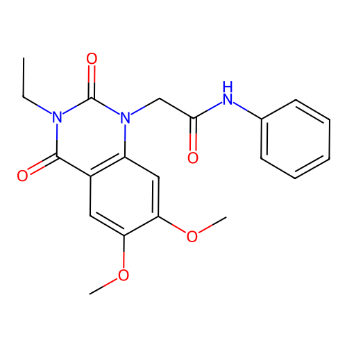 2-(3-ethyl-6,7-dimethoxy-2,4-dioxo-3,4-dihydroquinazolin-1(2H)-yl)-N-phenylacetamide structure