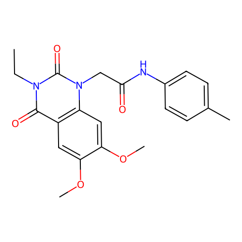 2-(3-ethyl-6,7-dimethoxy-2,4-dioxo-3,4-dihydroquinazolin-1(2H)-yl)-N-(4-methylphenyl)acetamide structure