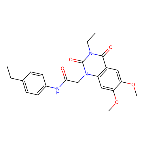 2-(3-ethyl-6,7-dimethoxy-2,4-dioxo-3,4-dihydroquinazolin-1(2H)-yl)-N-(4-ethylphenyl)acetamide structure