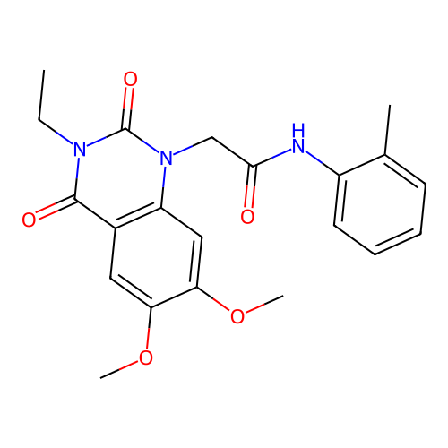 2-(3-ethyl-6,7-dimethoxy-2,4-dioxo-3,4-dihydroquinazolin-1(2H)-yl)-N-(2-methylphenyl)acetamide structure