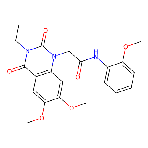 2-(3-ethyl-6,7-dimethoxy-2,4-dioxo-3,4-dihydroquinazolin-1(2H)-yl)-N-(2-methoxyphenyl)acetamide structure