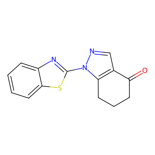 1-(1,3-benzothiazol-2-yl)-1,5,6,7-tetrahydro-4H-indazol-4-one structure