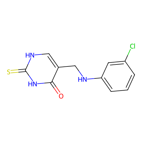 4(1H)-Pyrimidinone, 2,3-dihydro-5-(((3-chlorophenyl)amino)methyl)-2-thioxo- structure
