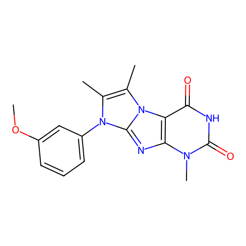 8-(3-methoxyphenyl)-1,6,7-trimethyl-1H-imidazo[2,1-f]purine-2,4(3H,8H)-dione structure