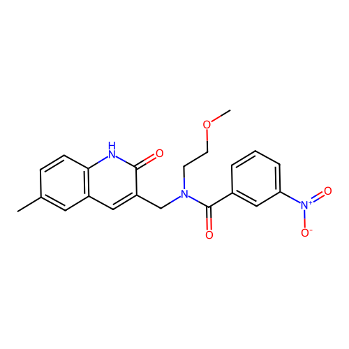 N-((2-hydroxy-6-methylquinolin-3-yl)methyl)-N-(2-methoxyethyl)-3-nitrobenzamide structure
