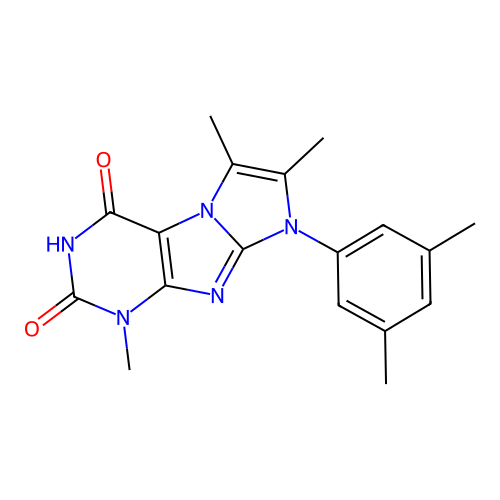 8-(3,5-dimethylphenyl)-1,6,7-trimethyl-1H-imidazo[2,1-f]purine-2,4(3H,8H)-dione structure