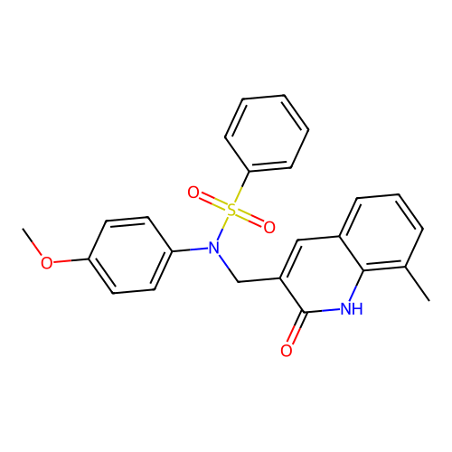 N-(4-methoxyphenyl)-N-[(8-methyl-2-oxo-1H-quinolin-3-yl)methyl]benzenesulfonamide structure