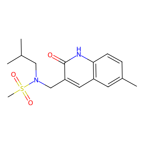 N-((2-hydroxy-6-methylquinolin-3-yl)methyl)-N-isobutylmethanesulfonamide structure