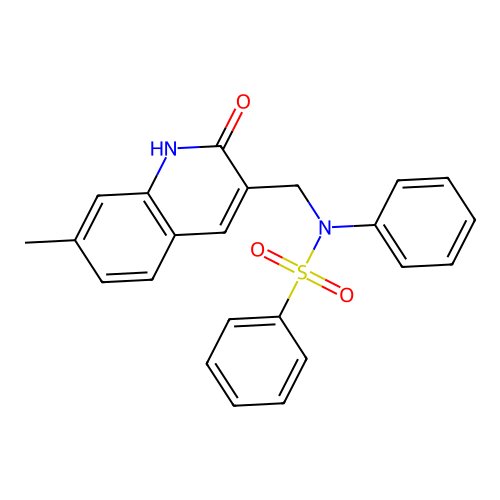 N-((2-hydroxy-7-methylquinolin-3-yl)methyl)-N-phenylbenzenesulfonamide structure