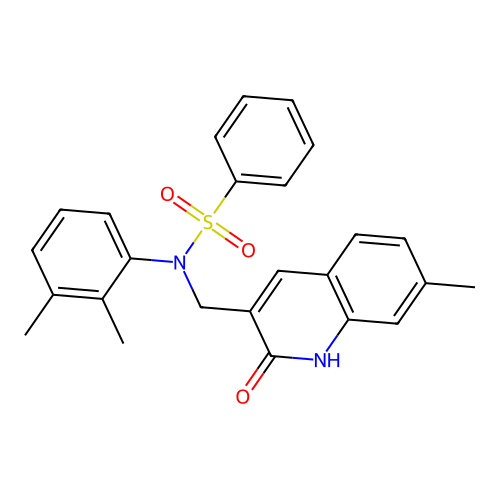 N-(2,3-dimethylphenyl)-N-((2-hydroxy-7-methylquinolin-3-yl)methyl)benzenesulfonamide structure