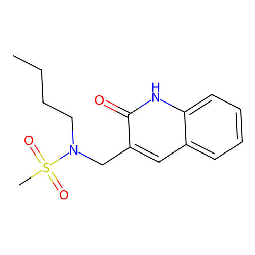 N-butyl-N-((2-hydroxyquinolin-3-yl)methyl)methanesulfonamide structure