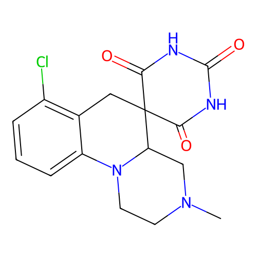 7'-chloro-3'-methylspiro[1,3-diazinane-5,5'-2,4,4a,6-tetrahydro-1H-pyrazino[1,2-a]quinoline]-2,4,6-trione structure