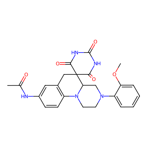 N-(3-(2-methoxyphenyl)-2',4',6'-trioxo-1,2,2',3,3',4,4a,4',6,6'-decahydro-1'H-spiro[pyrazino[1,2-a]quinoline-5,5'-pyrimidin]-8-yl)acetamide structure