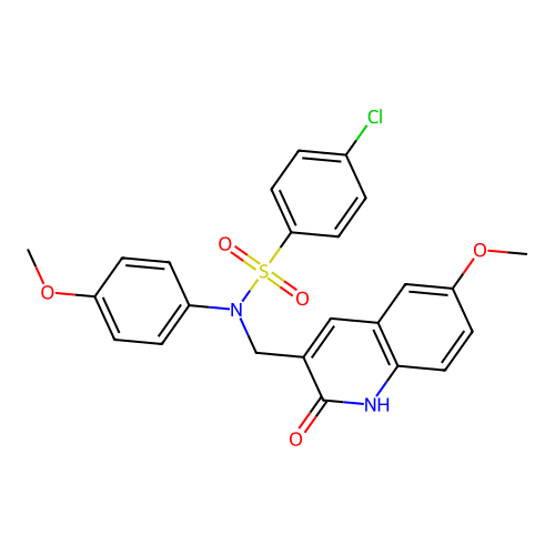 4-chloro-N-((2-hydroxy-6-methoxyquinolin-3-yl)methyl)-N-(4-methoxyphenyl)benzenesulfonamide structure