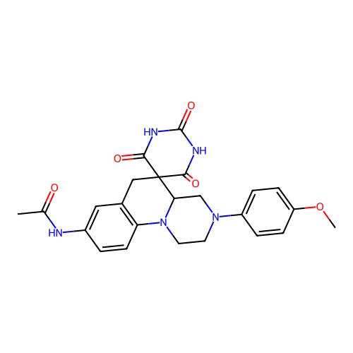 N-(3-(4-methoxyphenyl)-2',4',6'-trioxo-1,2,2',3,3',4,4a,4',6,6'-decahydro-1'H-spiro[pyrazino[1,2-a]quinoline-5,5'-pyrimidin]-8-yl)acetamide structure