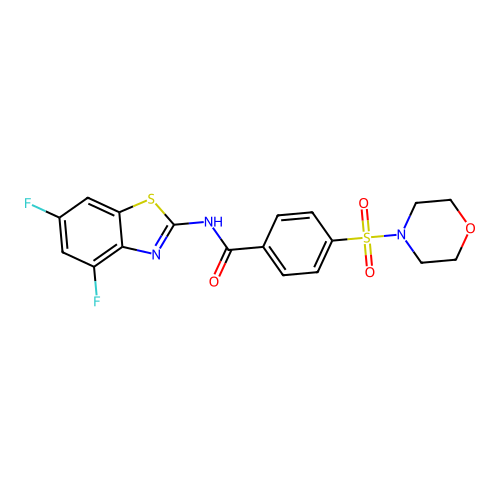 N-(4,6-difluorobenzo[d]thiazol-2-yl)-4-(morpholinosulfonyl)benzamide structure