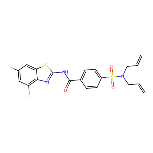 4-(N,N-diallylsulfamoyl)-N-(4,6-difluorobenzo[d]thiazol-2-yl)benzamide structure