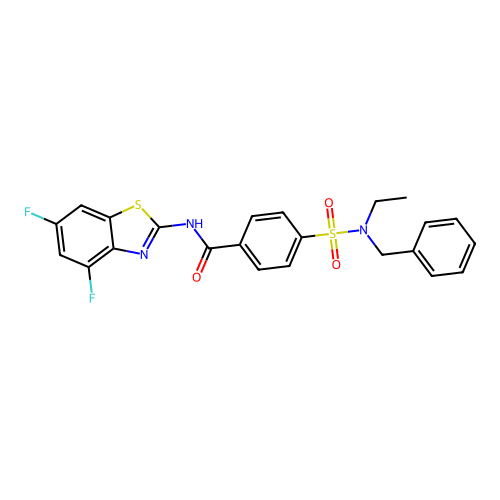 4-[benzyl(ethyl)sulfamoyl]-N-(4,6-difluoro-1,3-benzothiazol-2-yl)benzamide structure