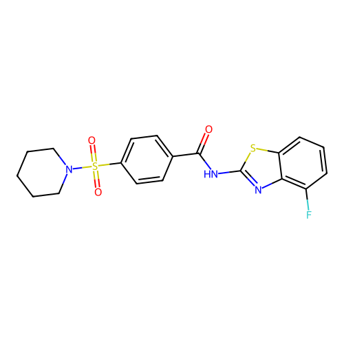 N-(4-fluorobenzo[d]thiazol-2-yl)-4-(piperidin-1-ylsulfonyl)benzamide structure