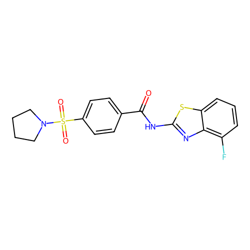 N-(4-fluorobenzo[d]thiazol-2-yl)-4-(pyrrolidin-1-ylsulfonyl)benzamide structure