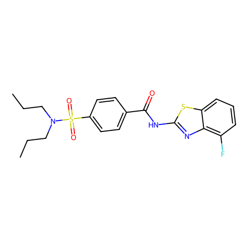 4-(dipropylsulfamoyl)-N-(4-fluoro-1,3-benzothiazol-2-yl)benzamide structure