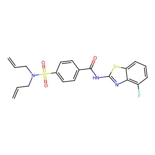 4-(N,N-diallylsulfamoyl)-N-(4-fluorobenzo[d]thiazol-2-yl)benzamide structure