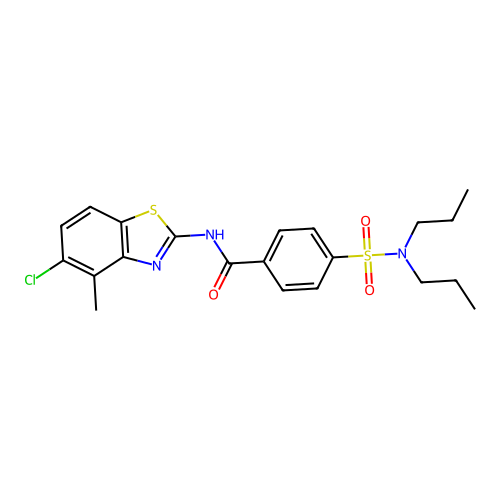 N-(5-chloro-4-methyl-1,3-benzothiazol-2-yl)-4-(dipropylsulfamoyl)benzamide structure