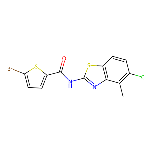 5-bromo-N-(5-chloro-4-methyl-1,3-benzothiazol-2-yl)thiophene-2-carboxamide structure