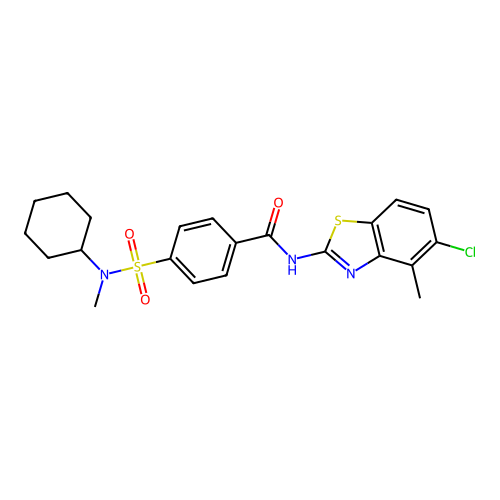 N-(5-chloro-4-methyl-1,3-benzothiazol-2-yl)-4-[cyclohexyl(methyl)sulfamoyl]benzamide structure