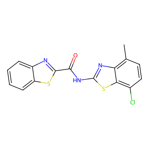 N-(7-chloro-4-methyl-1,3-benzothiazol-2-yl)-1,3-benzothiazole-2-carboxamide structure