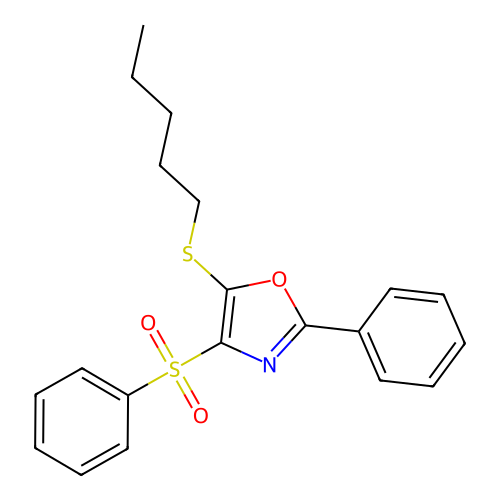 5-(Pentylthio)-2-phenyl-4-(phenylsulfonyl)oxazole structure