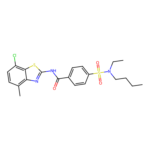 4-[butyl(ethyl)sulfamoyl]-N-(7-chloro-4-methyl-1,3-benzothiazol-2-yl)benzamide structure