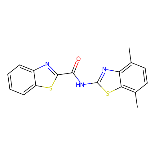 N-(4,7-dimethyl-1,3-benzothiazol-2-yl)-1,3-benzothiazole-2-carboxamide structure