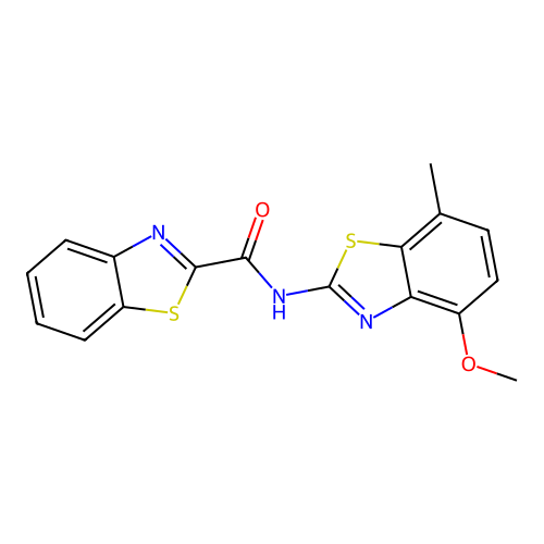 N-(4-methoxy-7-methyl-1,3-benzothiazol-2-yl)-1,3-benzothiazole-2-carboxamide structure