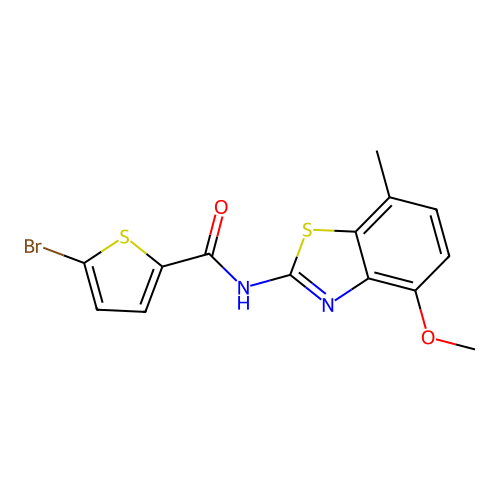 5-bromo-N-(4-methoxy-7-methyl-1,3-benzothiazol-2-yl)thiophene-2-carboxamide structure