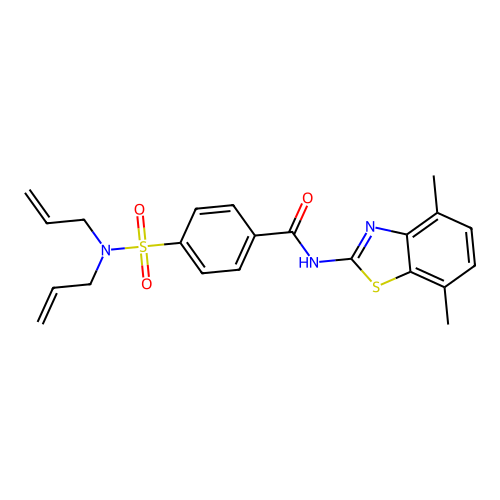 4-(N,N-diallylsulfamoyl)-N-(4,7-dimethylbenzo[d]thiazol-2-yl)benzamide structure